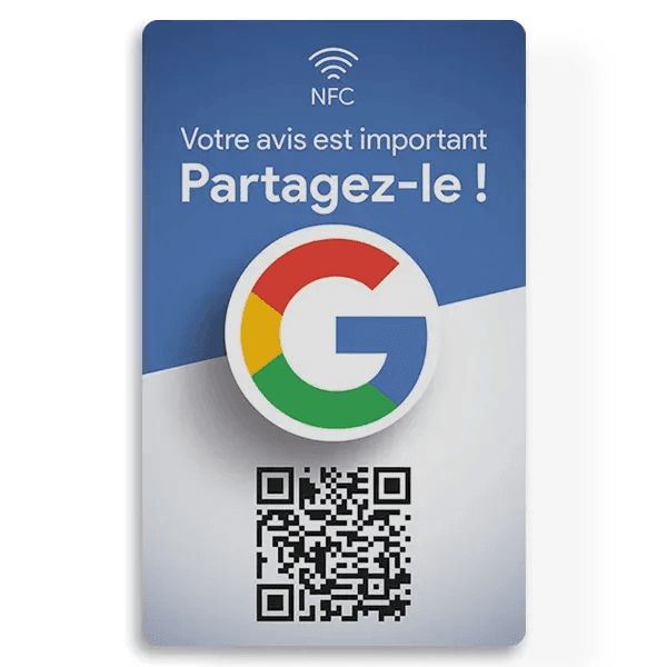 Carte NFC pour collecter des avis Google